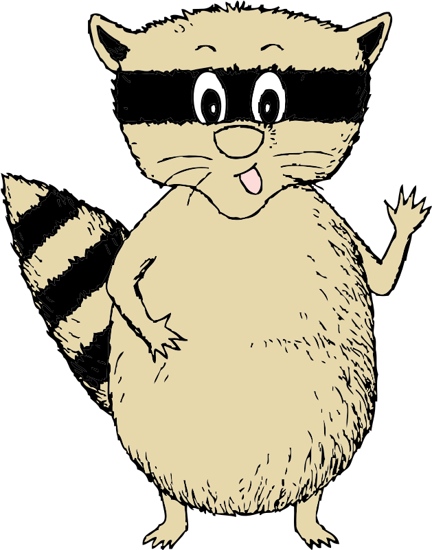 Clipart - Raccoon - Bully At The Barn (800x800)