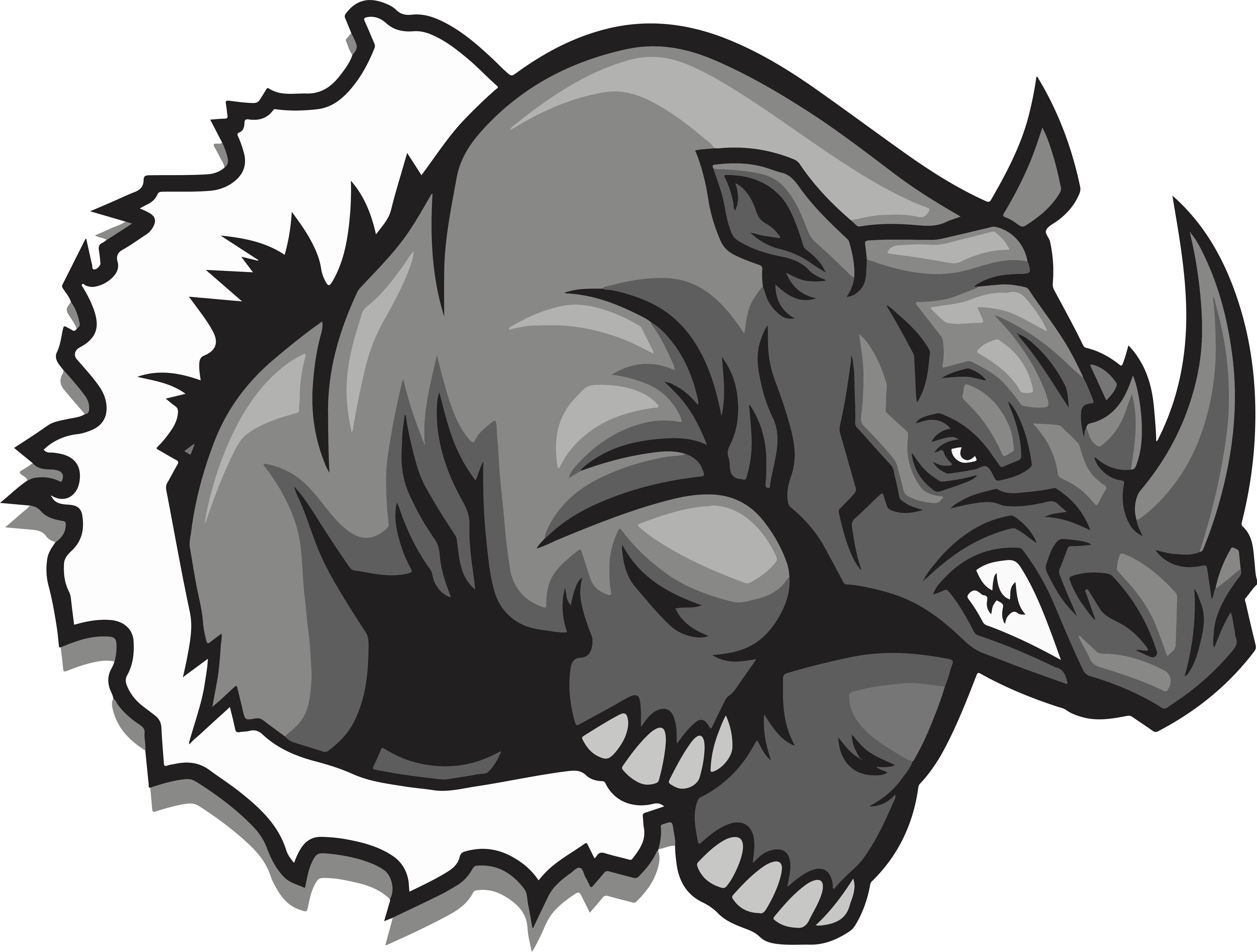 Rhinoceros Drawing Clip Art - Rhinoceros Drawing Clip Art (6309x4779)