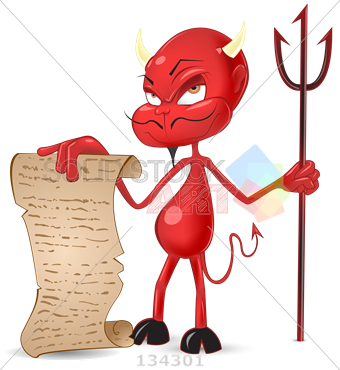 Stock Illustration Of Red Devil Character With Horns - Devil Is In The Details (340x370)
