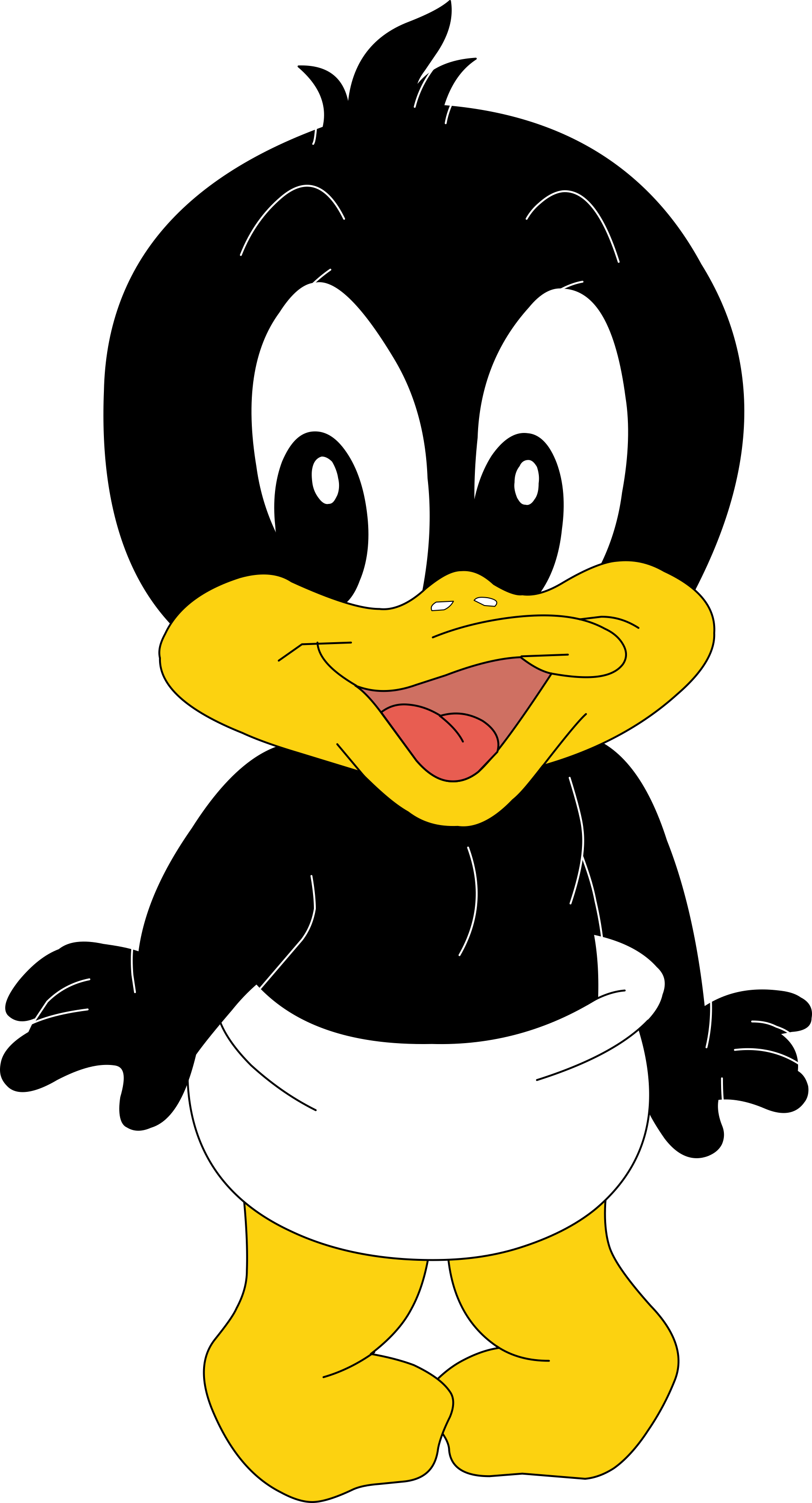 Daffy Duck Bugs Bunny Tasmanian Devil Plucky Duck Looney - Baby Looney Tunes Characters (1751x3239)