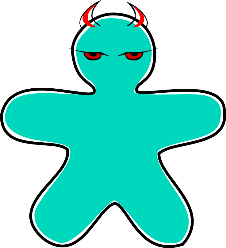 Clipart - Gingerbread Devil - Portable Network Graphics (731x800)