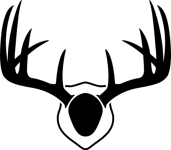 Mounted Deer Antlers Clip Art - Drawing Of Deer Antlers (600x526)