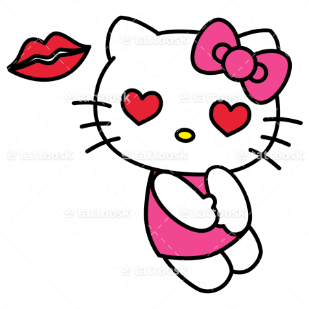 Clipart Hello Kitty Lip Tattoo - Hello Kitty Love Anime (450x450)