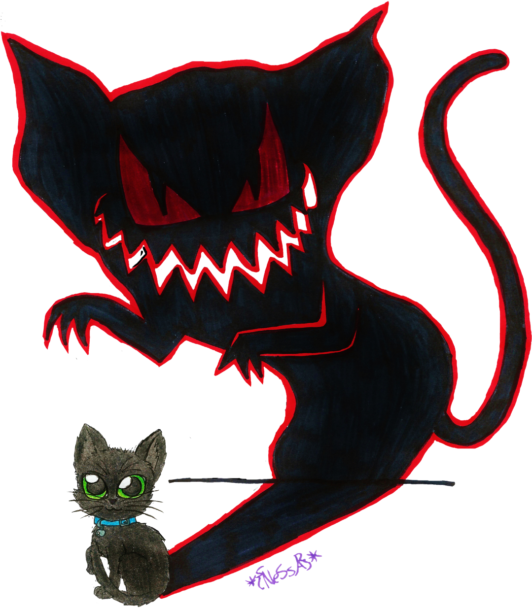 Clipart Demon Cat The Great Lord Lucifer - Demon Cat Clipart (1110x1280)
