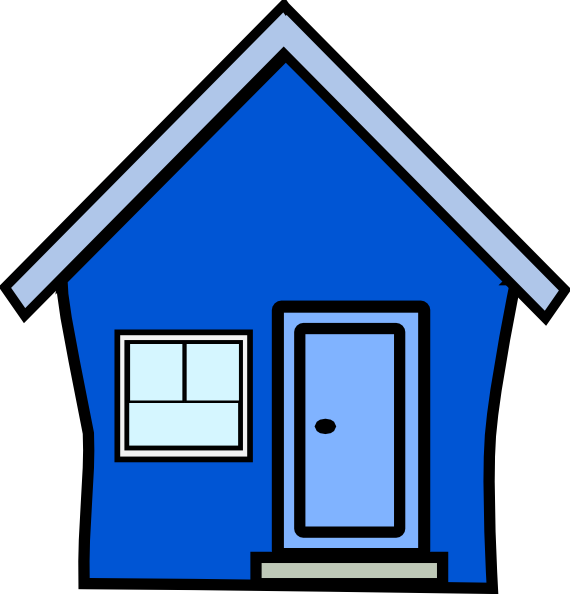 Blue House Clipart - Blaues Haus Clipart (570x594)