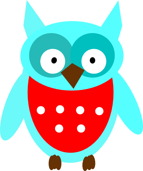 Gray Owl Clipart Vjpa9w Clipart - Blue And Red Owls (498x595)
