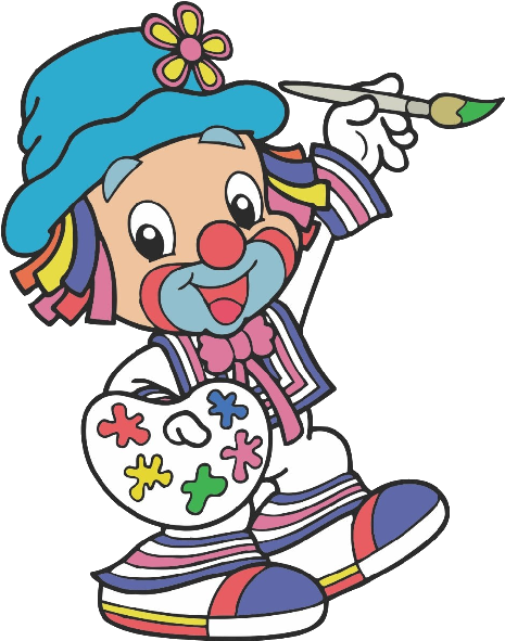 Funny Baby Clown Images Are Free To Copy For Your Personal - Topo De Bolo De Para Imprimir Patati Patat (600x600)