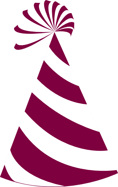 Burgundy And White Party Hat Clip Art At Clker - Party Hat Eps (378x599)