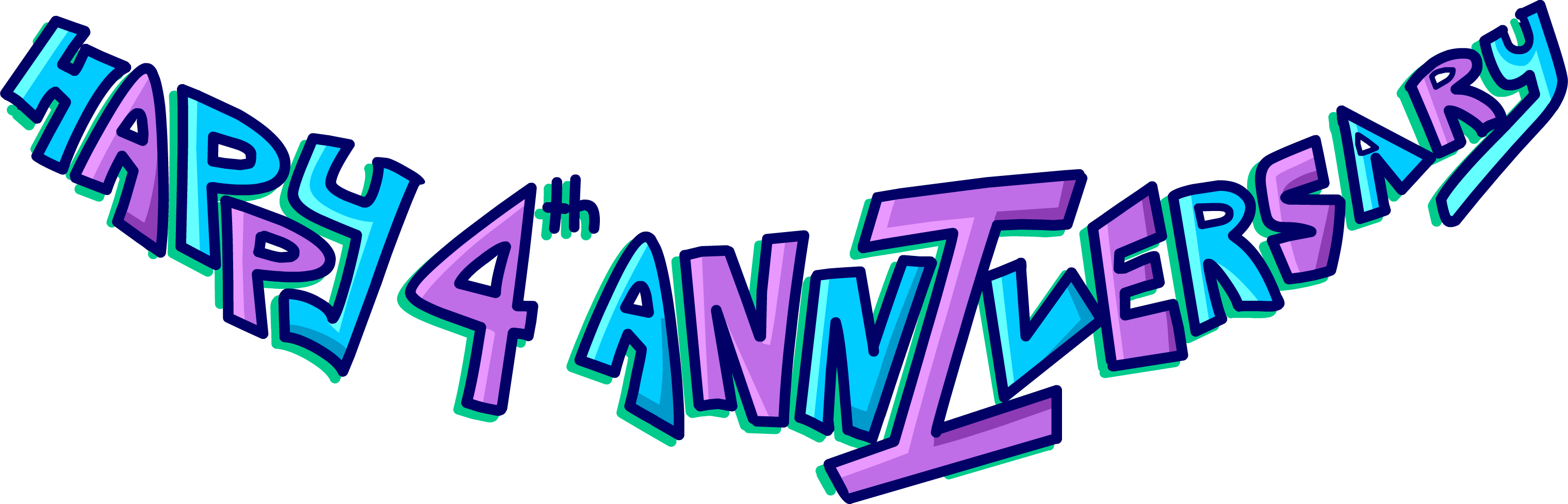 4th Anniversary Party - Anniversary 4th Png (3040x977)