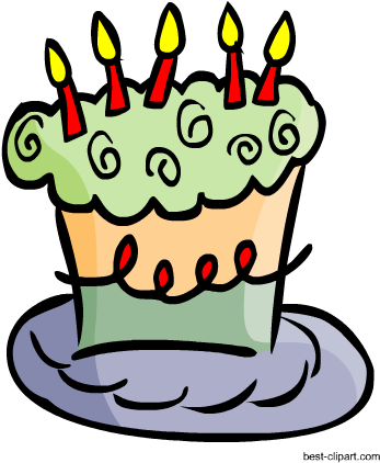 Cute Green And Purple Birthday Cake Png Clipart - Happy Birthday Cards To Print (450x450)