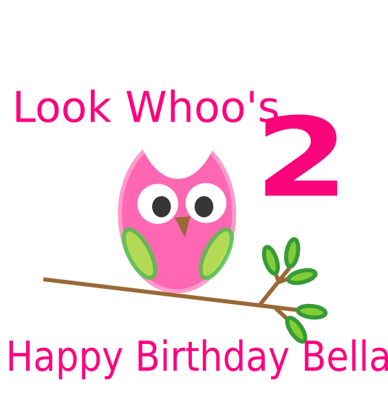Owl 2nd Birthday Clip Art - Happy 2nd Birthday Anna (564x599)