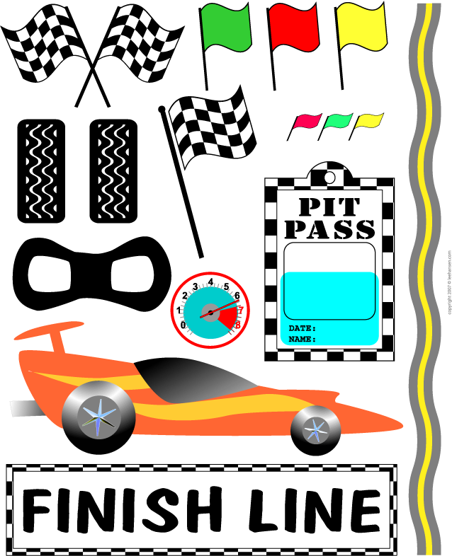 Birthday Clipart Car - Racing Cars On Track Clipart (638x786)
