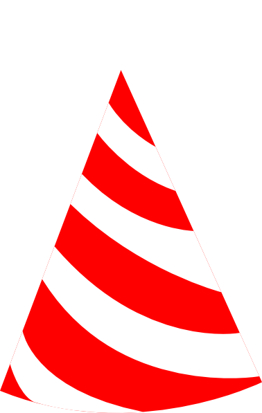 Black - And - White - Party - Hat - Clipart - Red And White Party Hat (378x597)