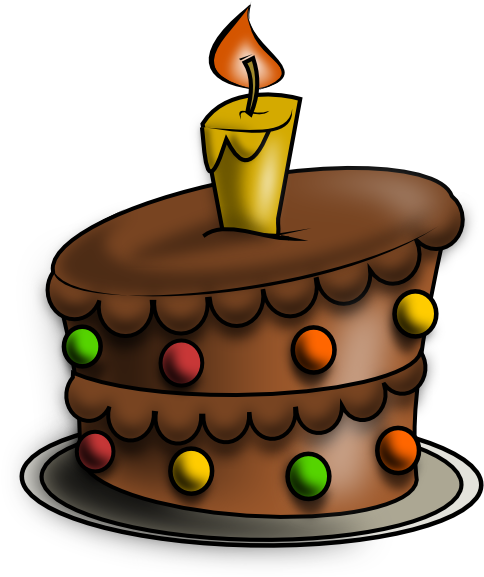 Birthday Cake Drawing Free Birthday Cake 2 Clip Art - Drawing Of Cake With Colour (491x576)