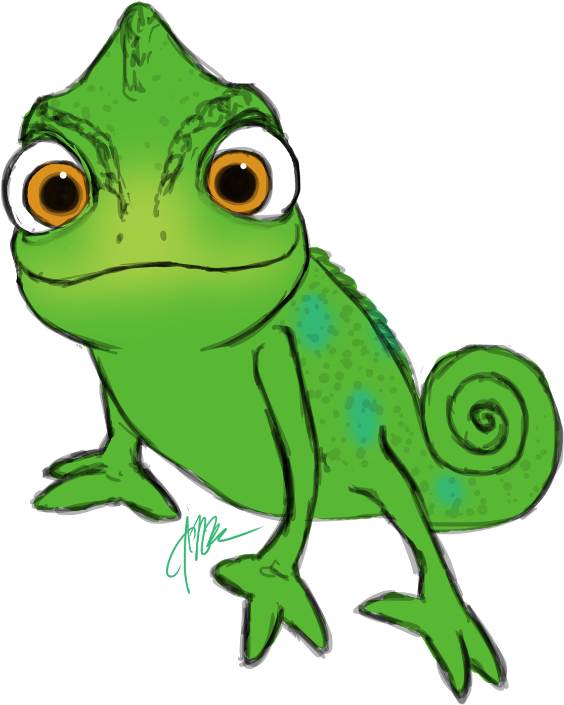 Drawn Cameleon Tangled Lizard - Tangled Clip Art Pascal.