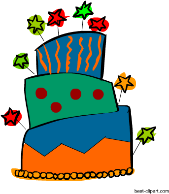 Funky Big Birthday Cake Clipart - Birthday Cake (450x450)