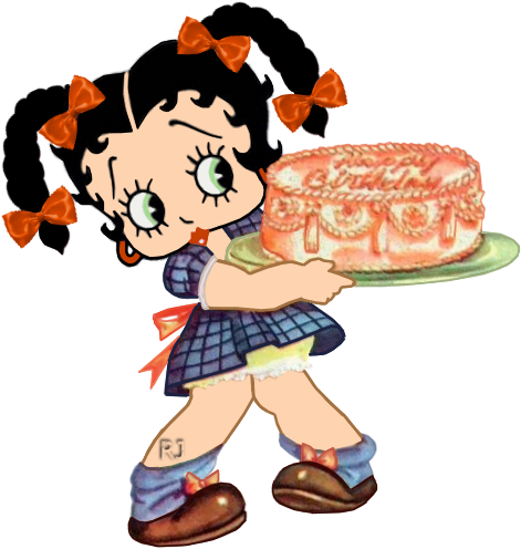 Birthday Cake Little Betty - Betty Boop Name Magnet (525x516)