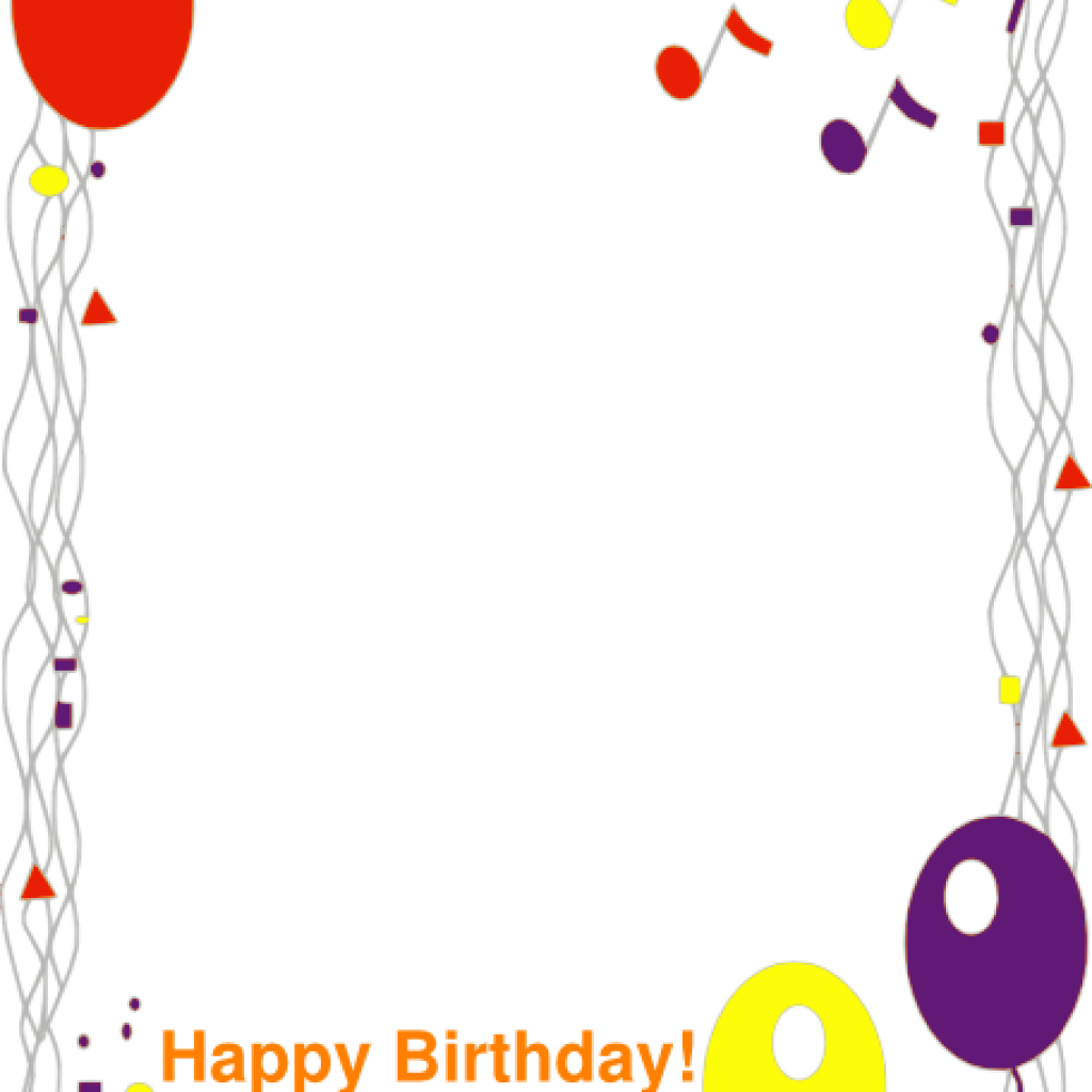 Birthday Border Happy Birthday Border Clip Art At Clker - Balloons Clip Art (1024x1024)