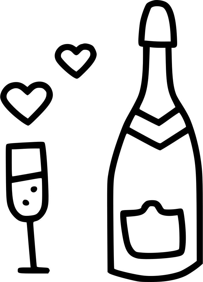Champagne Heart Celebrate Day Date Comments - Heart (706x980)