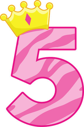 Princesas E Príncipes - Numbers With Crowns Clipart (286x433)