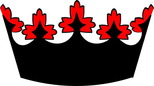 Red Crown Cliparts - Black And Red Crown (600x335)