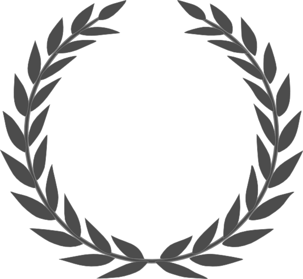 Laurel Crown Dark Grey Clip Art - Laurel Wreath (600x553)