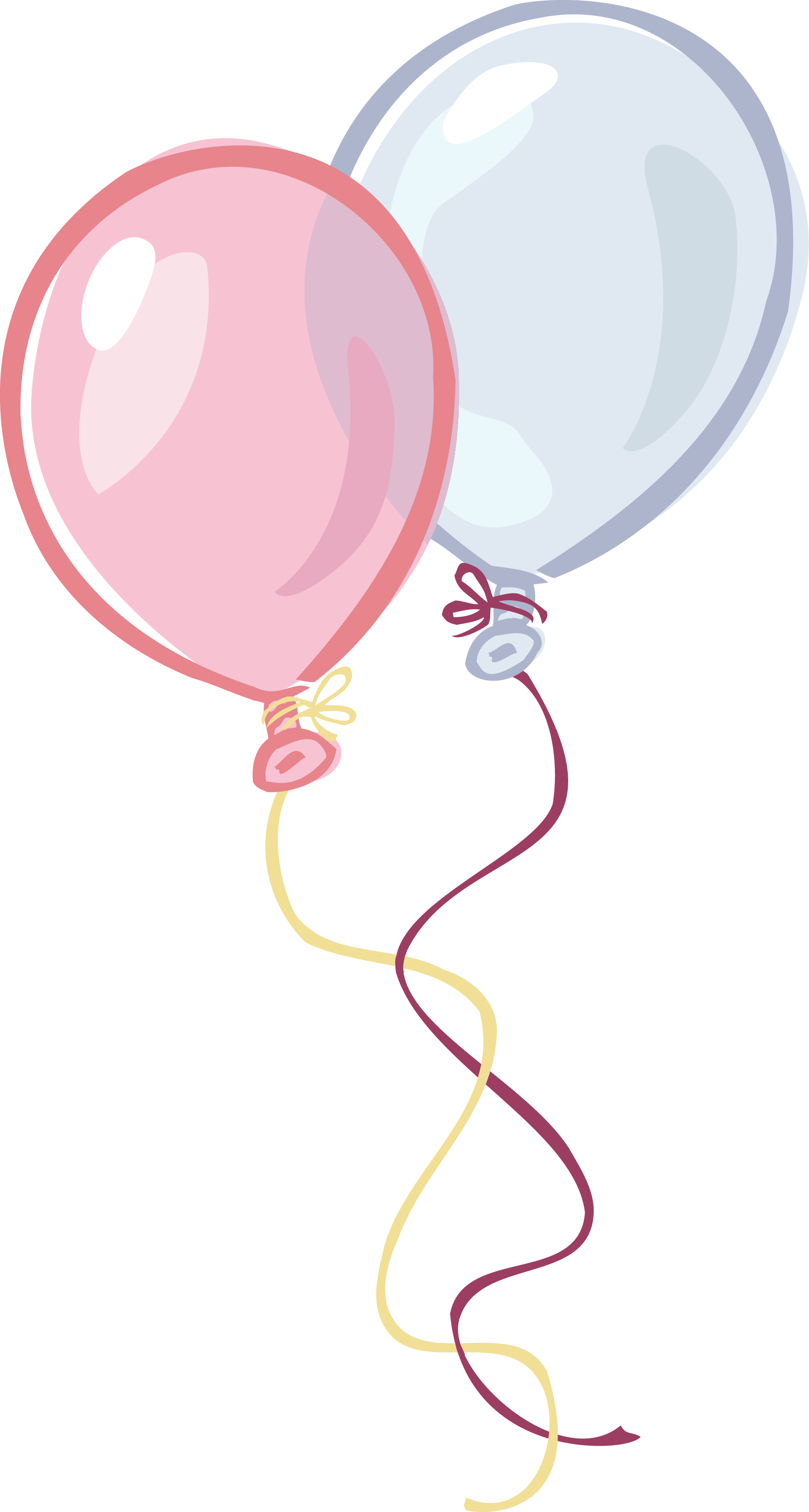 Birthday Balloons Png - Pink Balloons Clip Art (1767x3300)