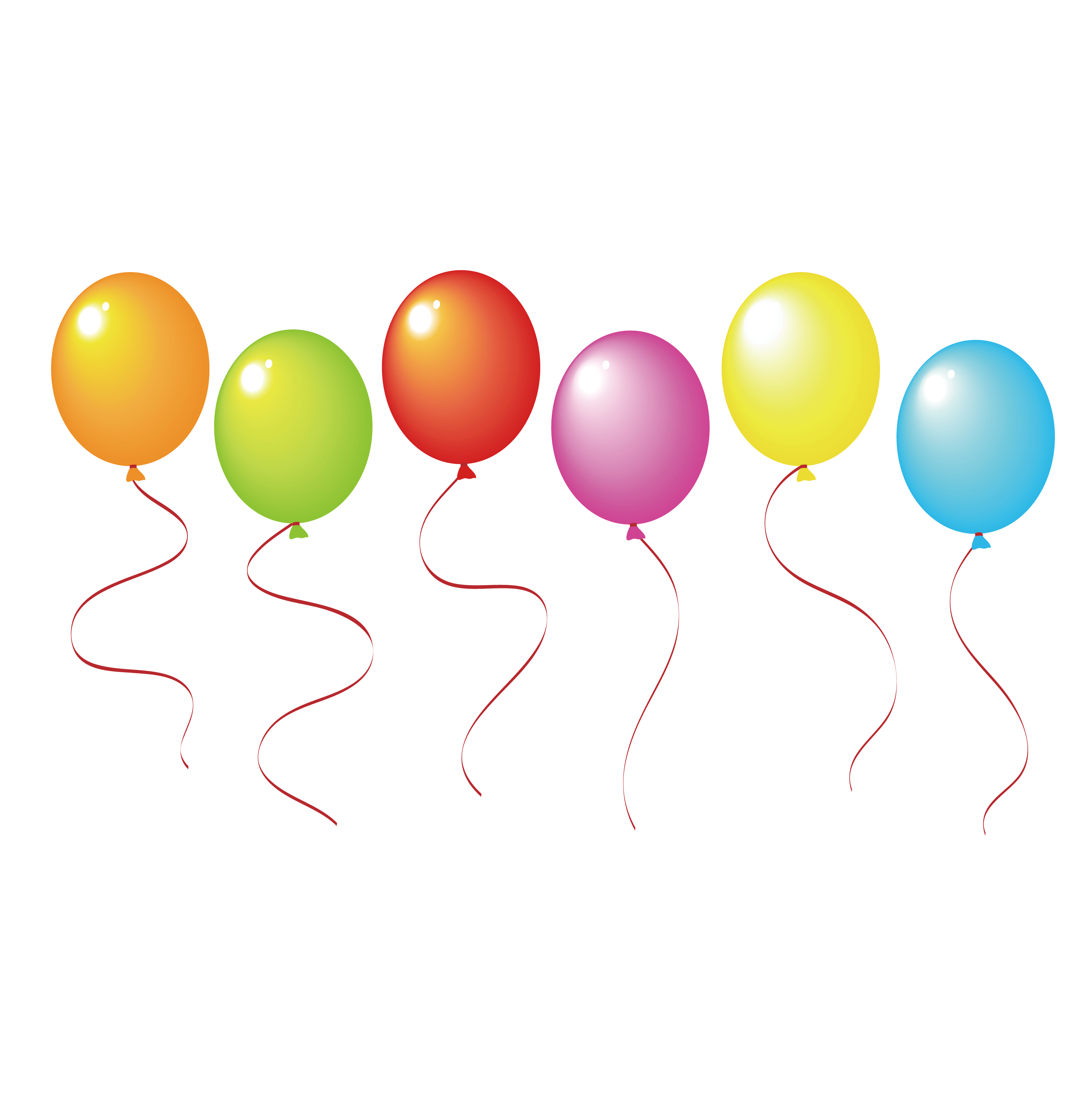 Balloon Party Greeting Card Clip Art - Free Vector Balloons (3333x3338)