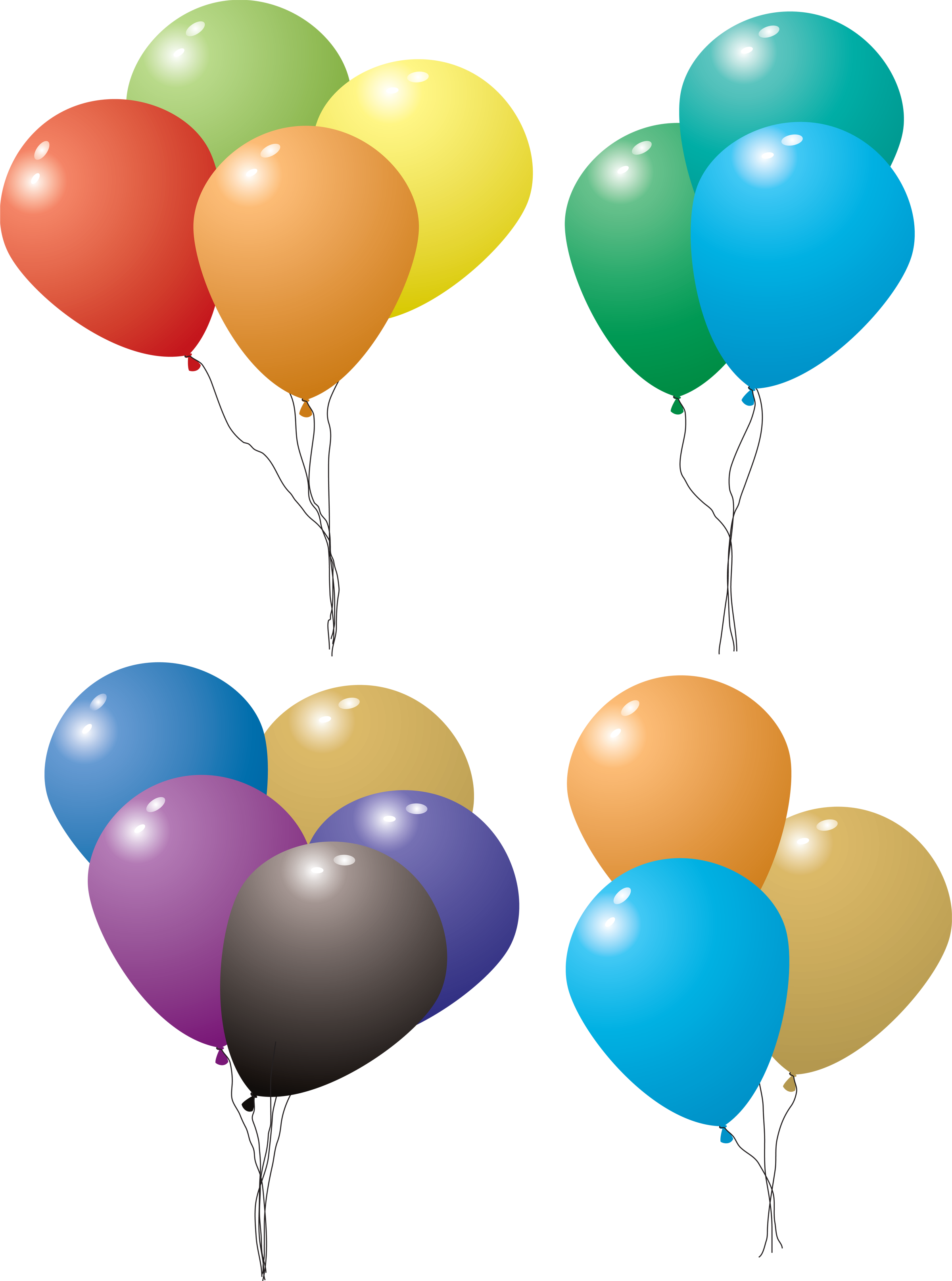 Happy Birthday Balloons Png Images - Globos De Colores (2400x3228)