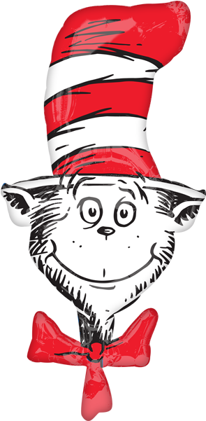 Seuss Cat In The Hat 42" Supershape Foil Balloon - Cat In The Hat Balloons (600x600)