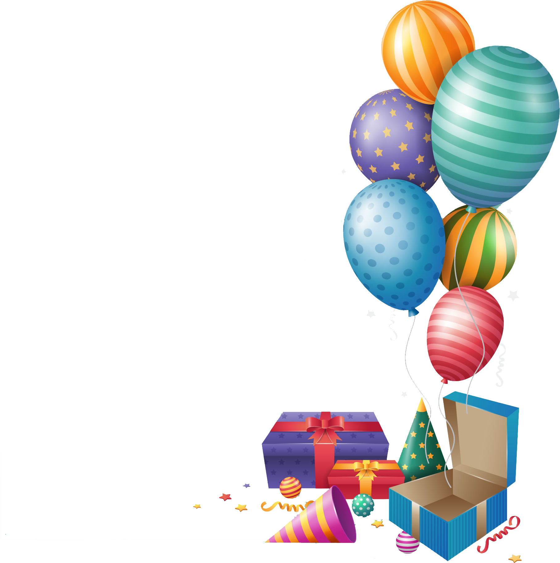 Happy Birthday Png Balloons Gift - Birthday Png (2000x2000)