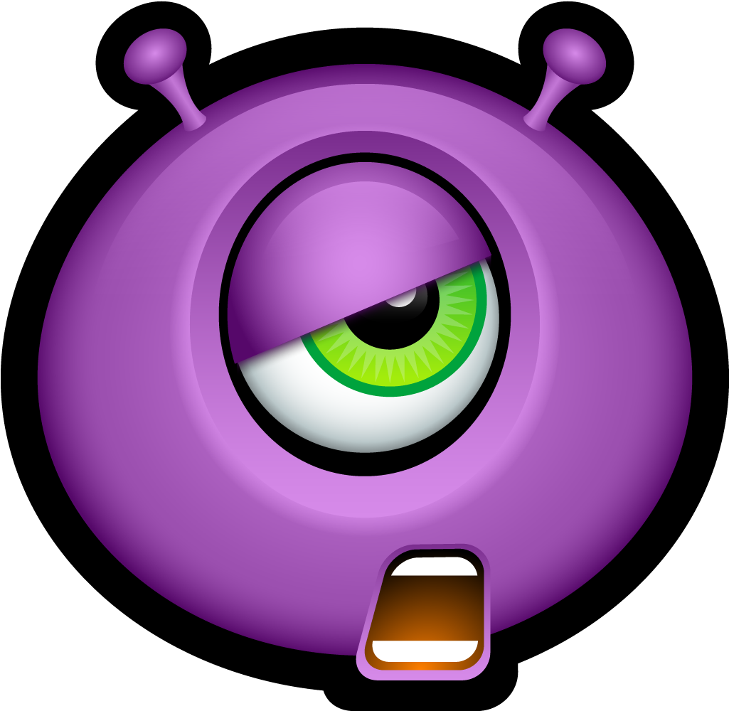 Alien, Cyclops, Emoticon, Emoticons, Halloween, Monster, - Monster Emoticon (1024x1024)