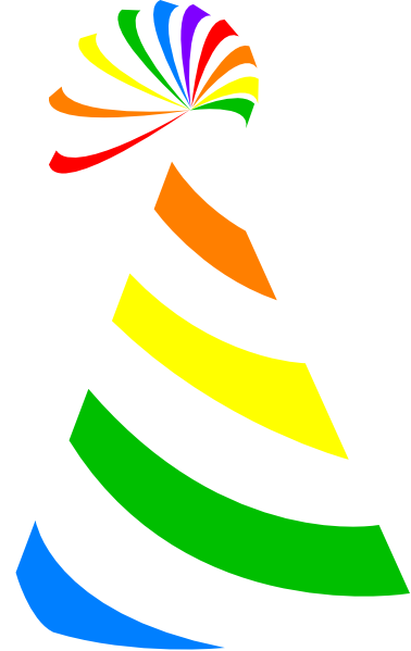 Rainbow Party Hat Clip Art At Clker - Rainbow Party Hat Clipart (378x599)