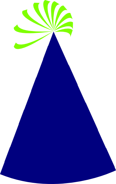 Navy And White Party Hat Clip Art - Party Hat (378x599)