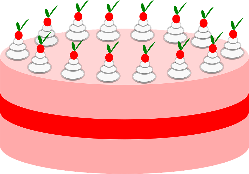 Birthday, Cake, Diabetes - Cake Graphic Red (960x672)