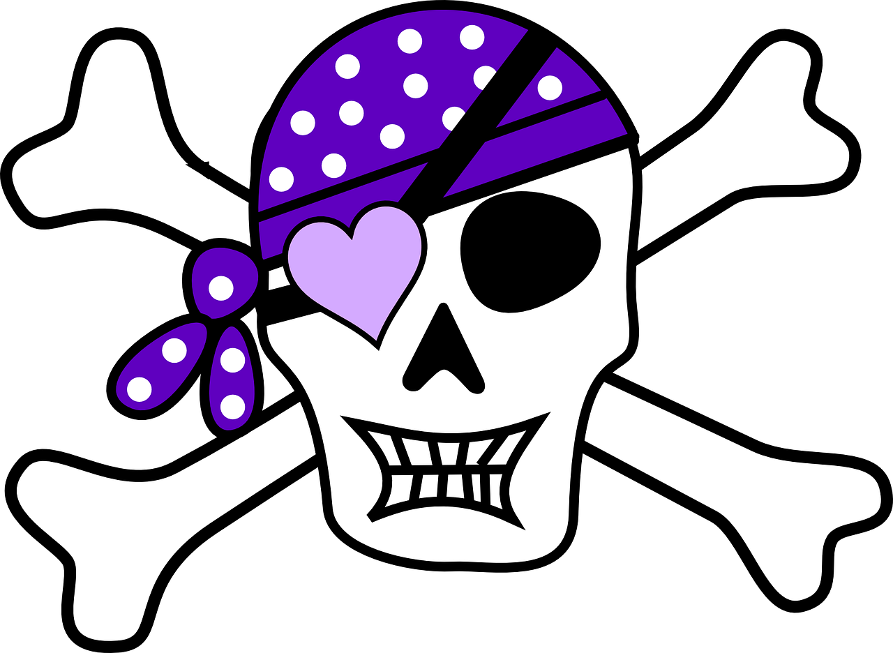 Jolly Roger Skull Purple - Purple Pirate (1280x936)