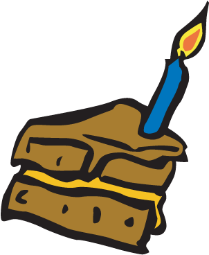 Graphic Showing A Big Piece Of Chocolate Birthday Cake - Birthday Cake Clip Art (400x400)
