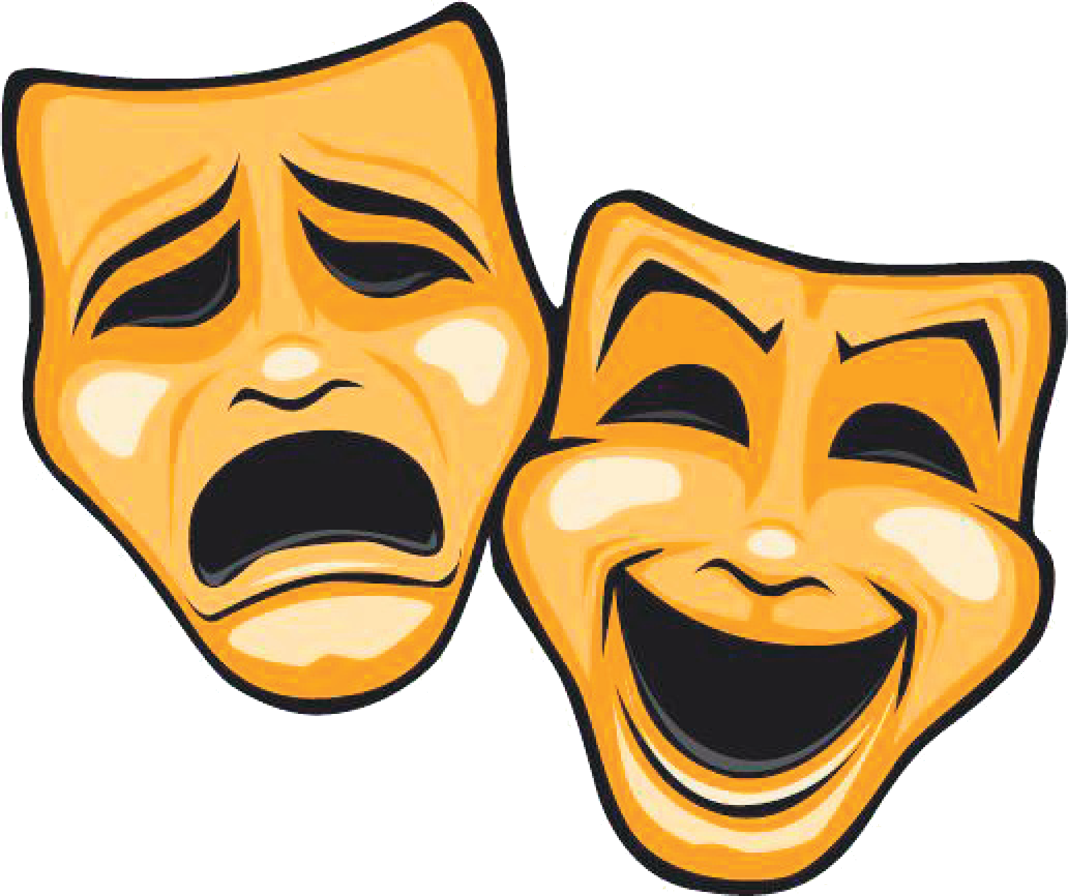Dinner Theatre Clipart - Theatre Masks Comedy Tragedy (1548x1299)