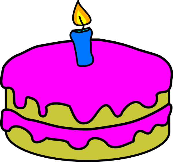 Birthday Cake 1 Candle (600x560)