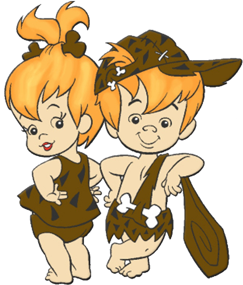 Baby Flintstones Baby Cartoon Characters Baby Clip - Pebbles And Bam Bam Co...