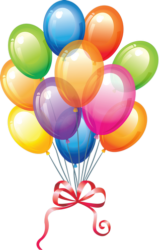 Beautiful And Colorful Vector Birthday Materials With - Balloons Clip Art (320x497)