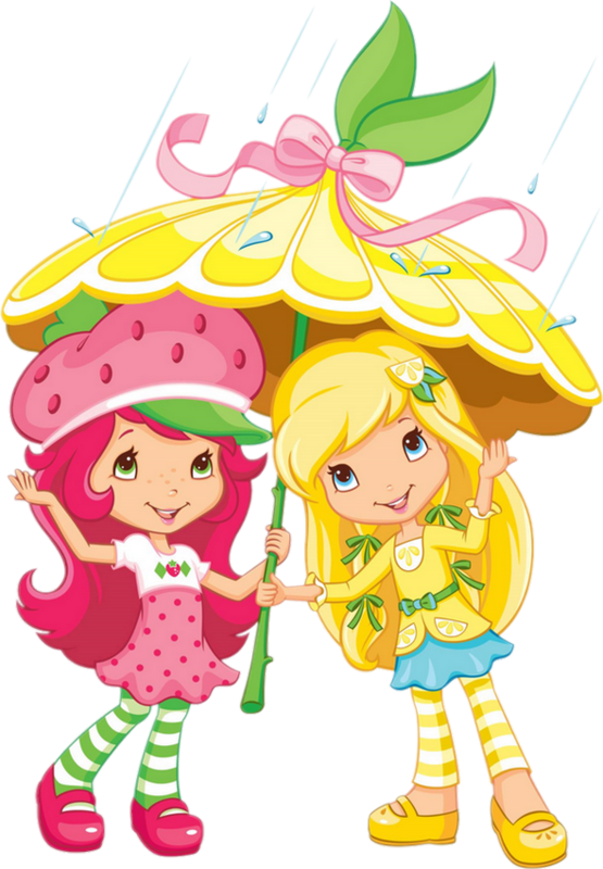 Tube Png Charlotte Aux Fraises Et Son Amie Mimi Citron - Strawberry Shortcake Friends Cartoon (555x800)