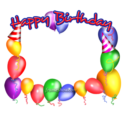 Ballons Happy Birthday Picture Frame E-card - Happy Birthday Card Frame (416x382)