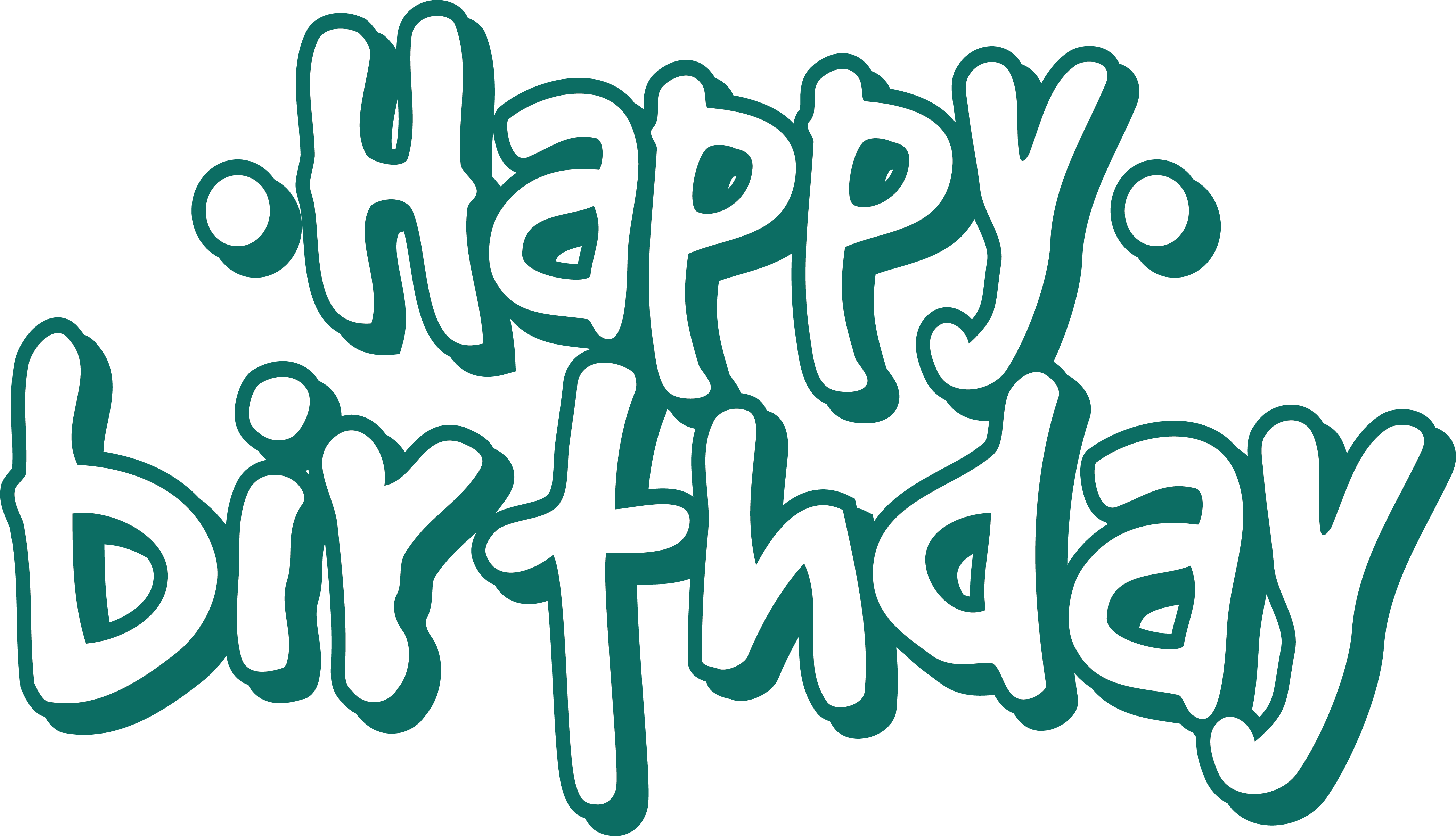 Happy Birthday To You Euclidean Vector - Calligraphy Happy Birthday Word Png (4190x2407)