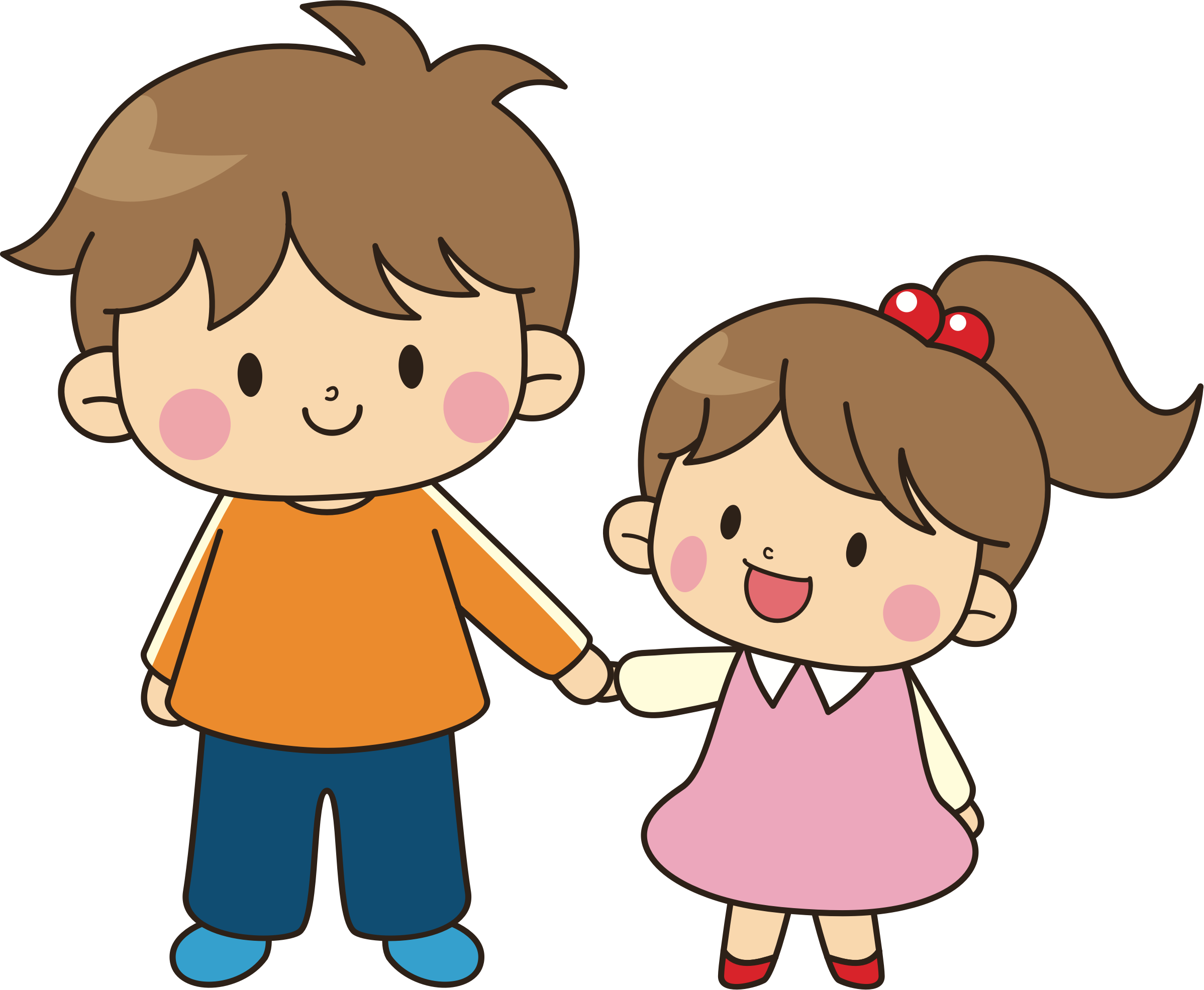 Older Brother Younger Sister - Brother And Sister Cartoon (2396x1971)