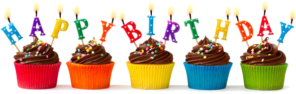 Happy Birthday Cupcakes - Happy Birthday One Line (588x343)