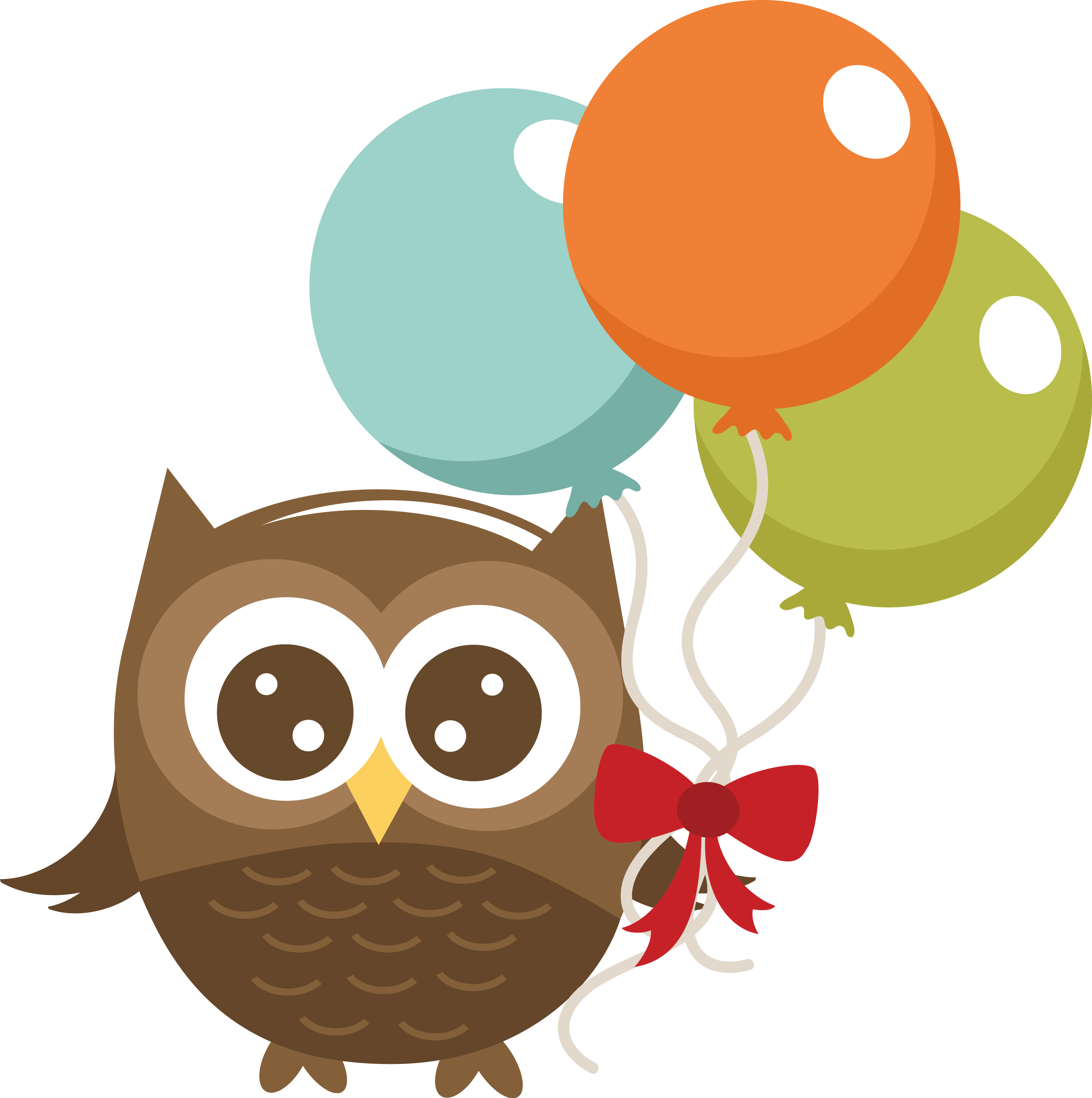 Balloon Clipart Winter - Owl Birthday Clip Art (2947x2965)