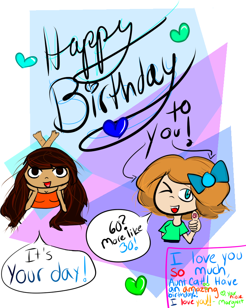 Happy Birthday Card For My Aunt By Margaretvevo - Drawings For Birthdays Aunty (800x1000)