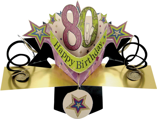 80th Birthday Pop-up Card - 80th Birthday Pop Up Card (540x720)
