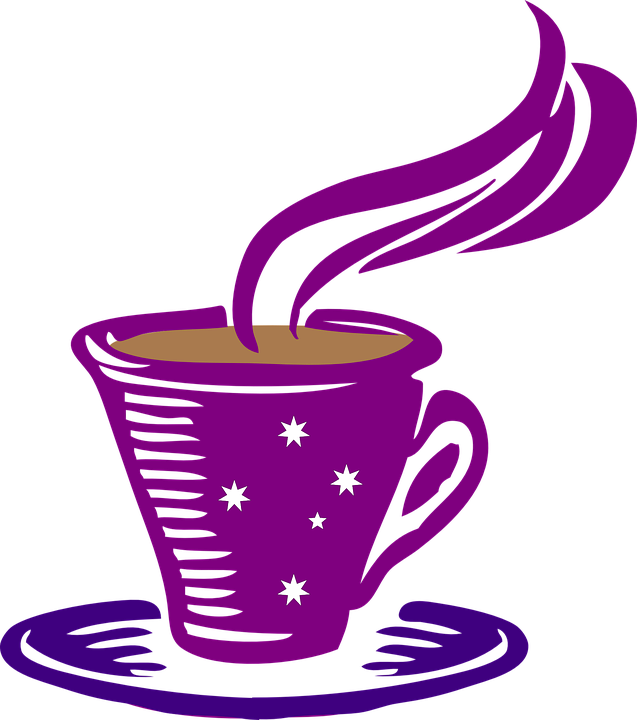 Cup Clipart Purple Tea - Cafe Clip Art (637x720)